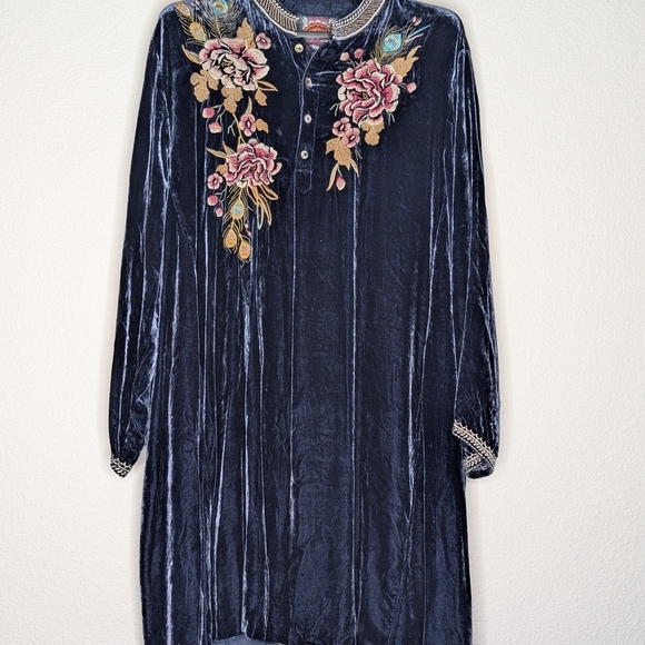 Johnny Was Blue Embroidered Dress - Picture 3 of 12
